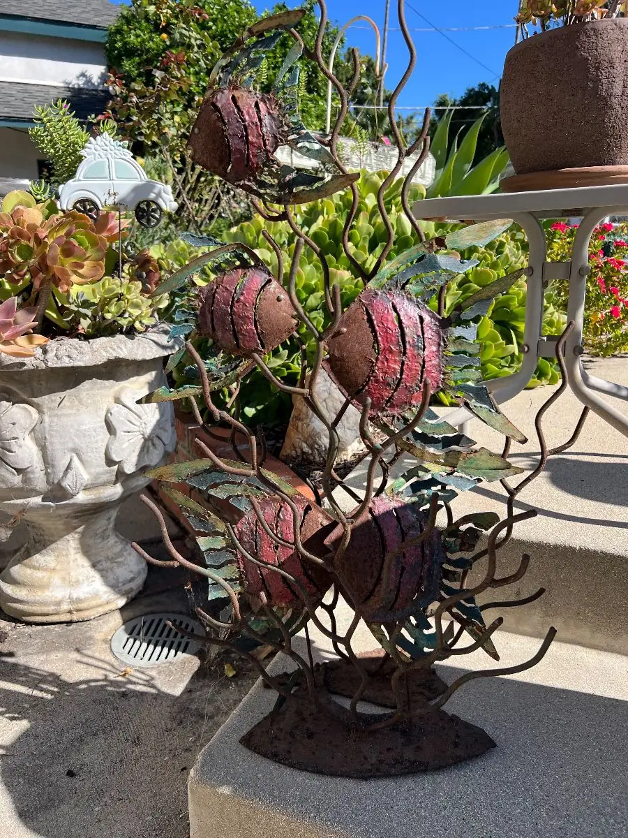 Metal Fish Garden Sculpture