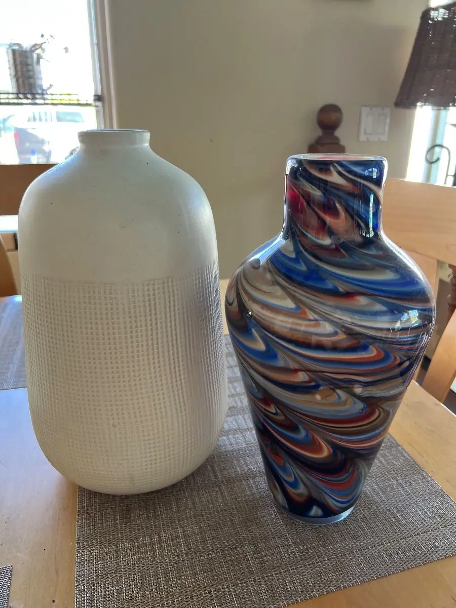 Multi-colored Swirl Art Glass Vase