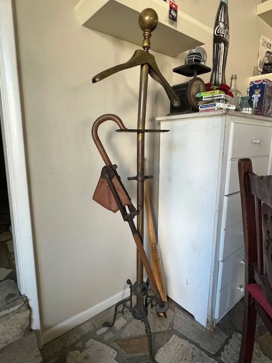 Vintage Brass and Iron Valet Stand