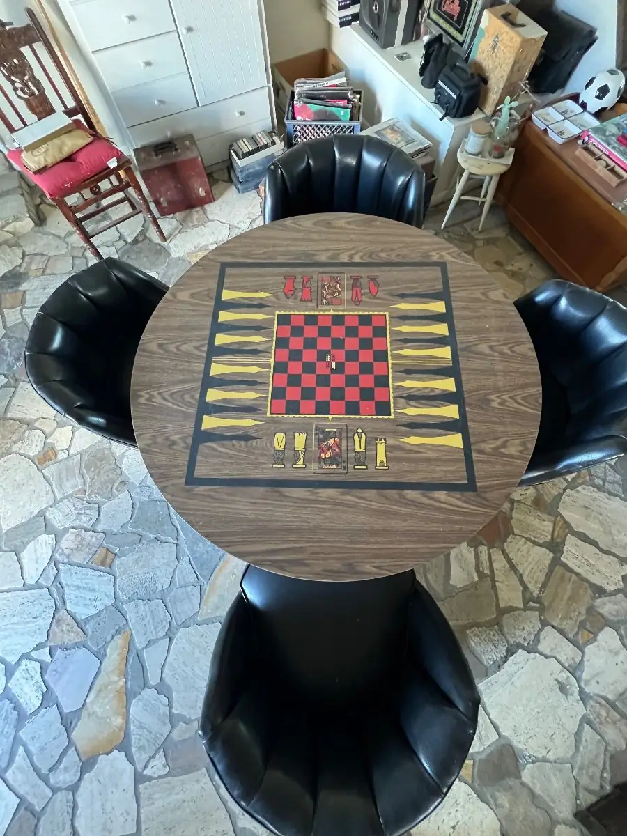 Set of 4 Black Vinyl Barrel Chairs
