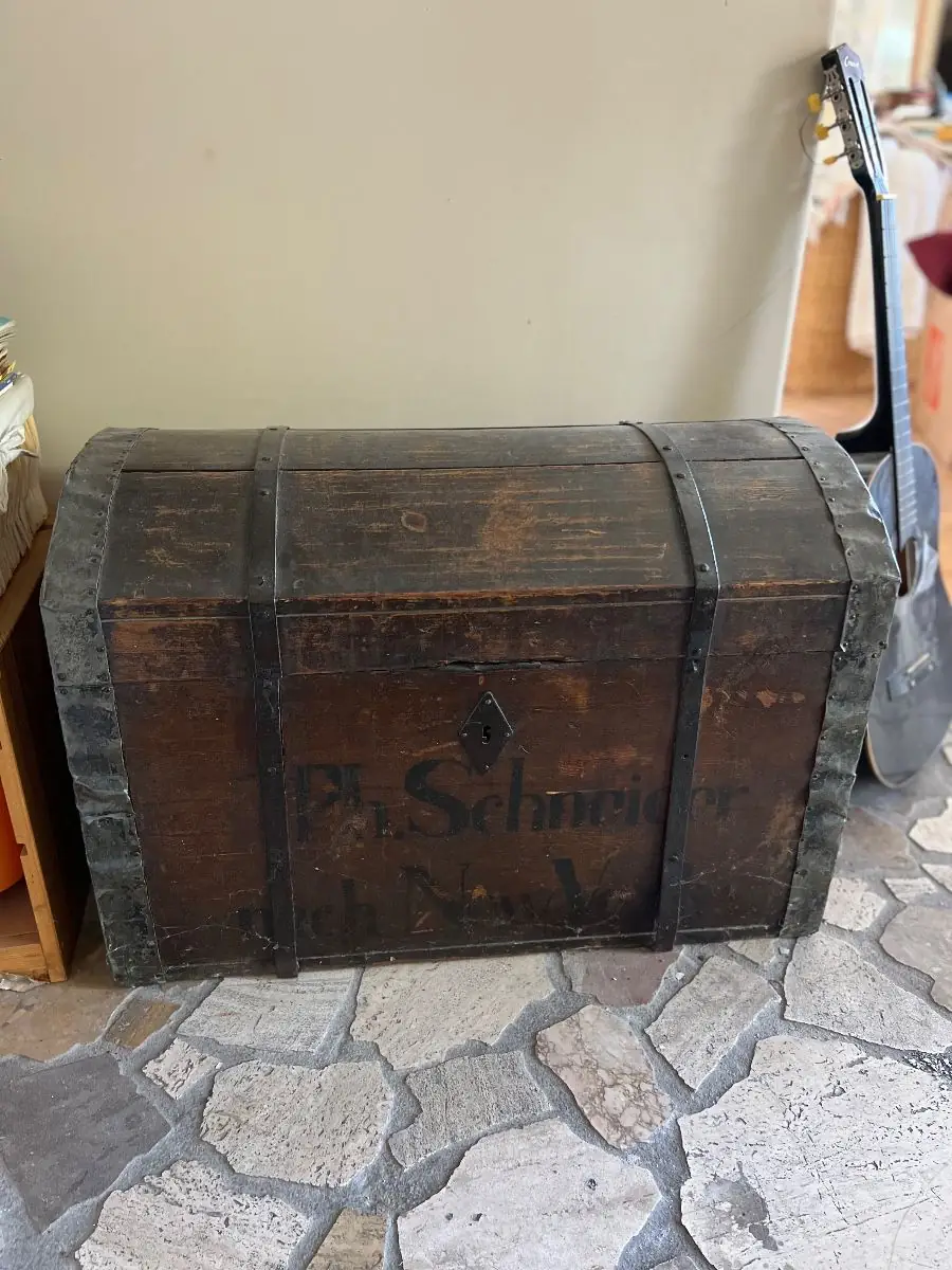 Antique Wooden Steamer Trunk