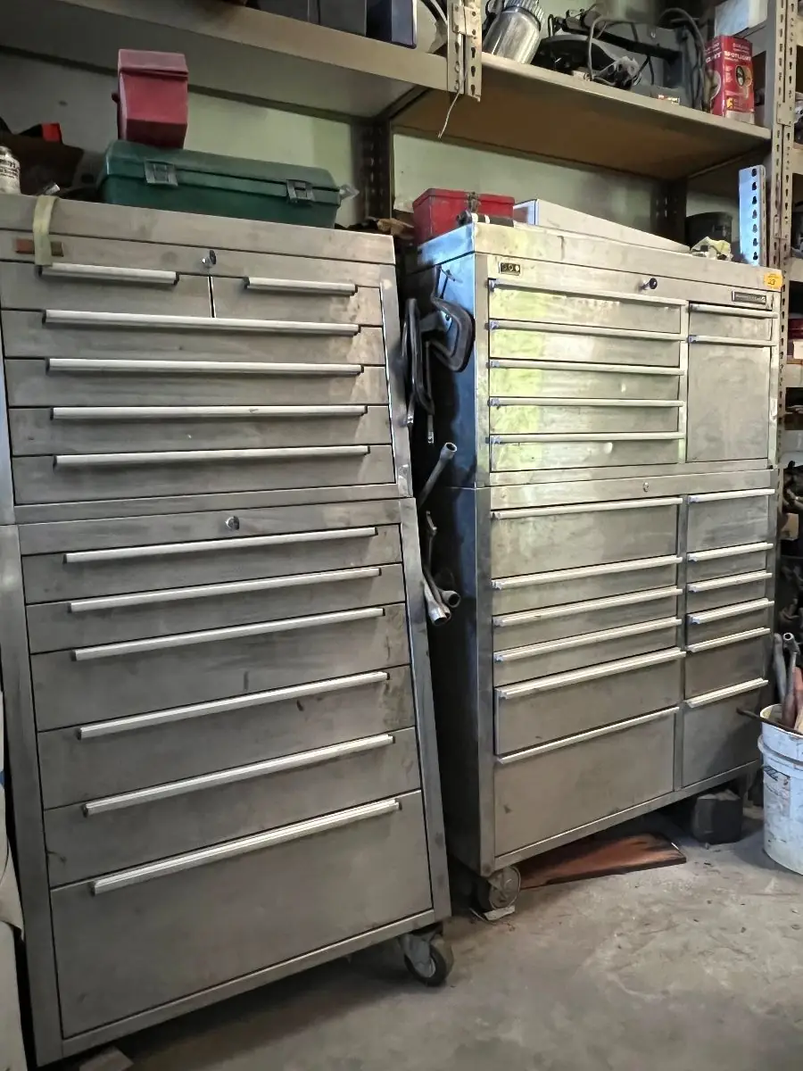 Large Steel Rolling Tool Chest, Large Steel Rolling Tool Chest with Side Cabinet